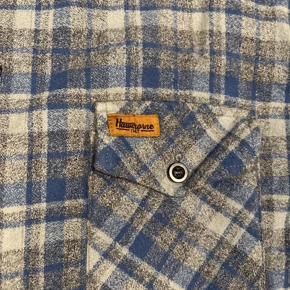 Hawthorne Holy Smokes Flannel Made In The USA  XL 100% Heavy Cotton gorpcore - Picture 4 of 7